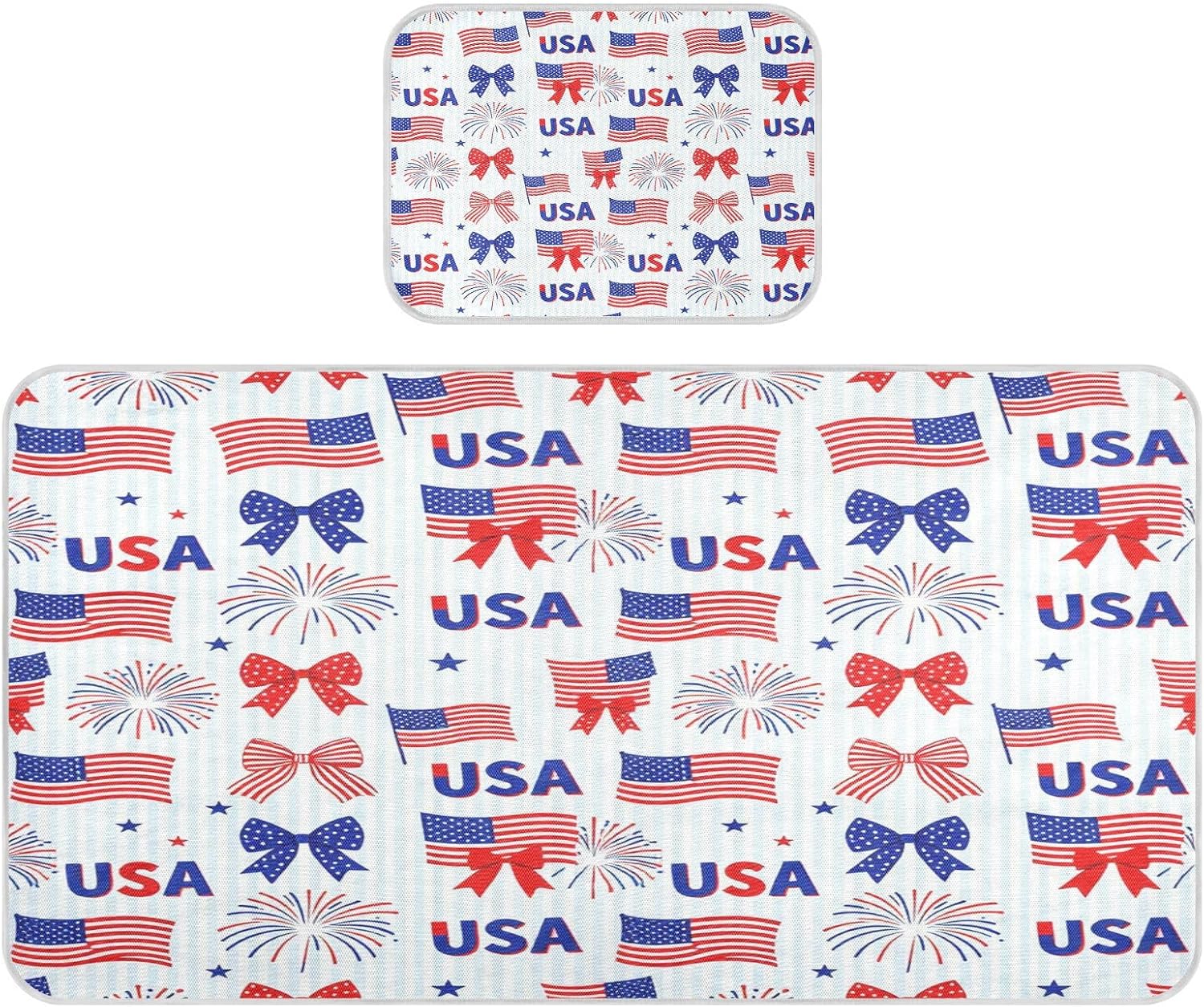 Cooling Baby Mattress pad 28" x 52" Absorbent Red White & Blue 4th of July Bed pad for Baby&Toddler