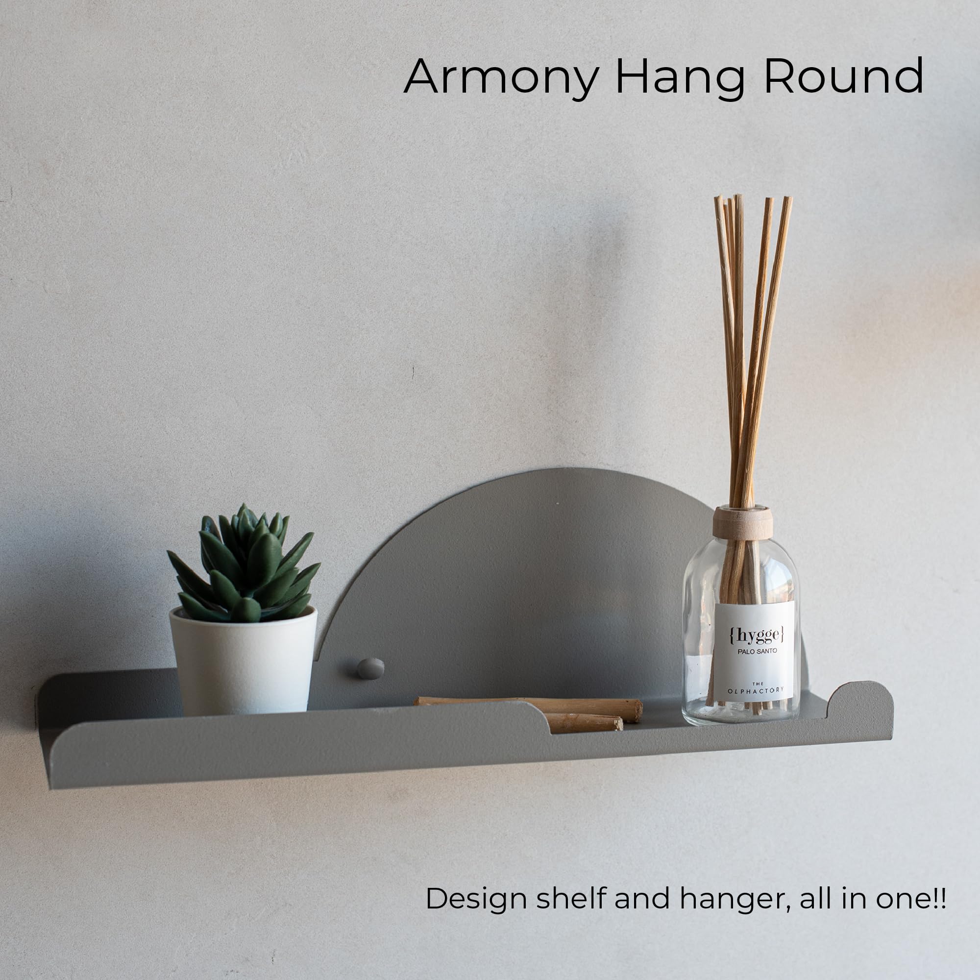 MILUKA Set 2 Wall Shelf Unit 35 cm Grey, Beige, 35x10cm - Image 2