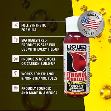 Racing Ethanol Equalizer - 1 OZ - Full Synthetic Complete Gas Treatment - Cleans and Lubricates Fuel System - Stops Ethanol Fuel Problems