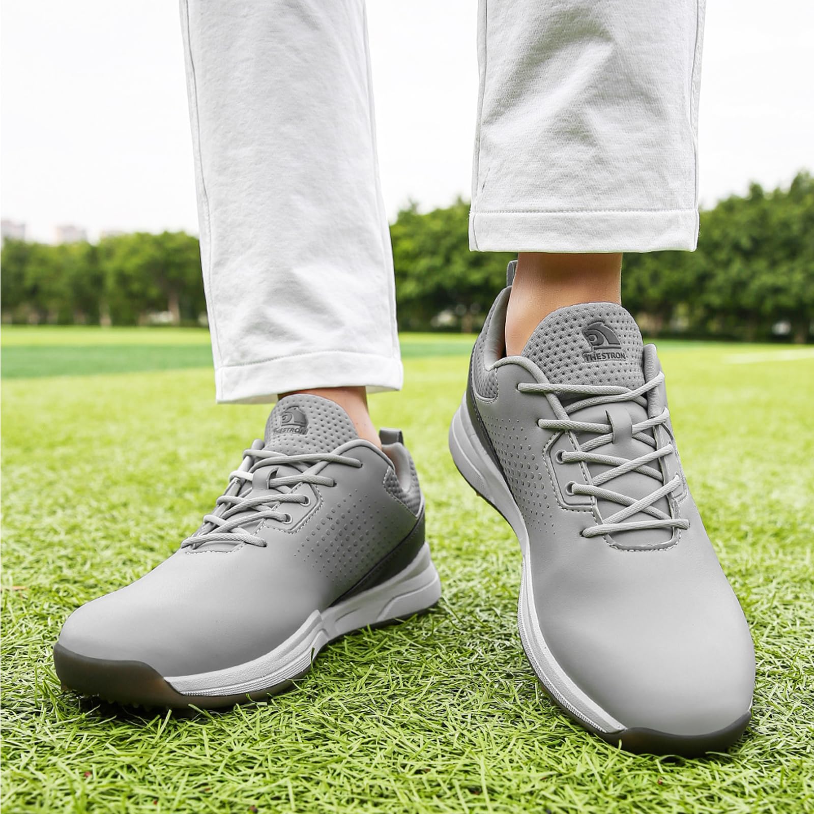 LZQpearl Herren Golfschuhe, rutschfeste, Atmungsaktive Freizeit Golf Sneaker, Klassische, Outdoor Sneaker Spikeless Für Das Golftraining, Golfstiefel Für Alle Jahreszeiten