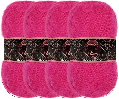 Vista 176 de JubileeYarn Mohair Elixir Yarn - 50 g/madeja Lana mezcla para bebé - Mimosa - 2 madejas 04 Mimosa