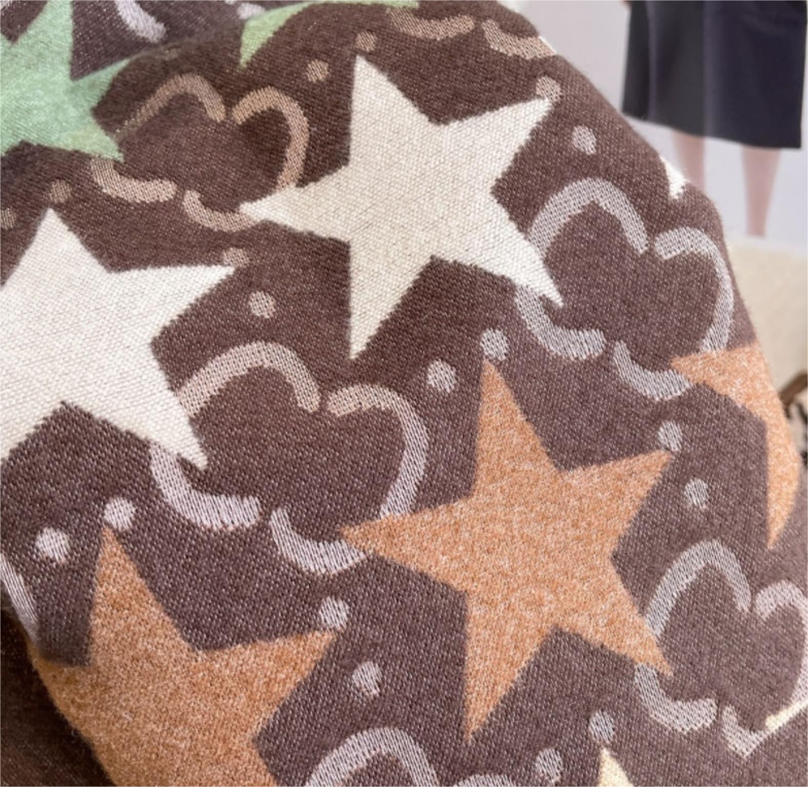 Bufanda Chal Fular Pañuelo Bufandas Bufanda Cálida De Doble Cara Con Estampado De Estrellas, Chal Grueso Suave Para Mujeres De Otoño Invierno Manta fulares estolas