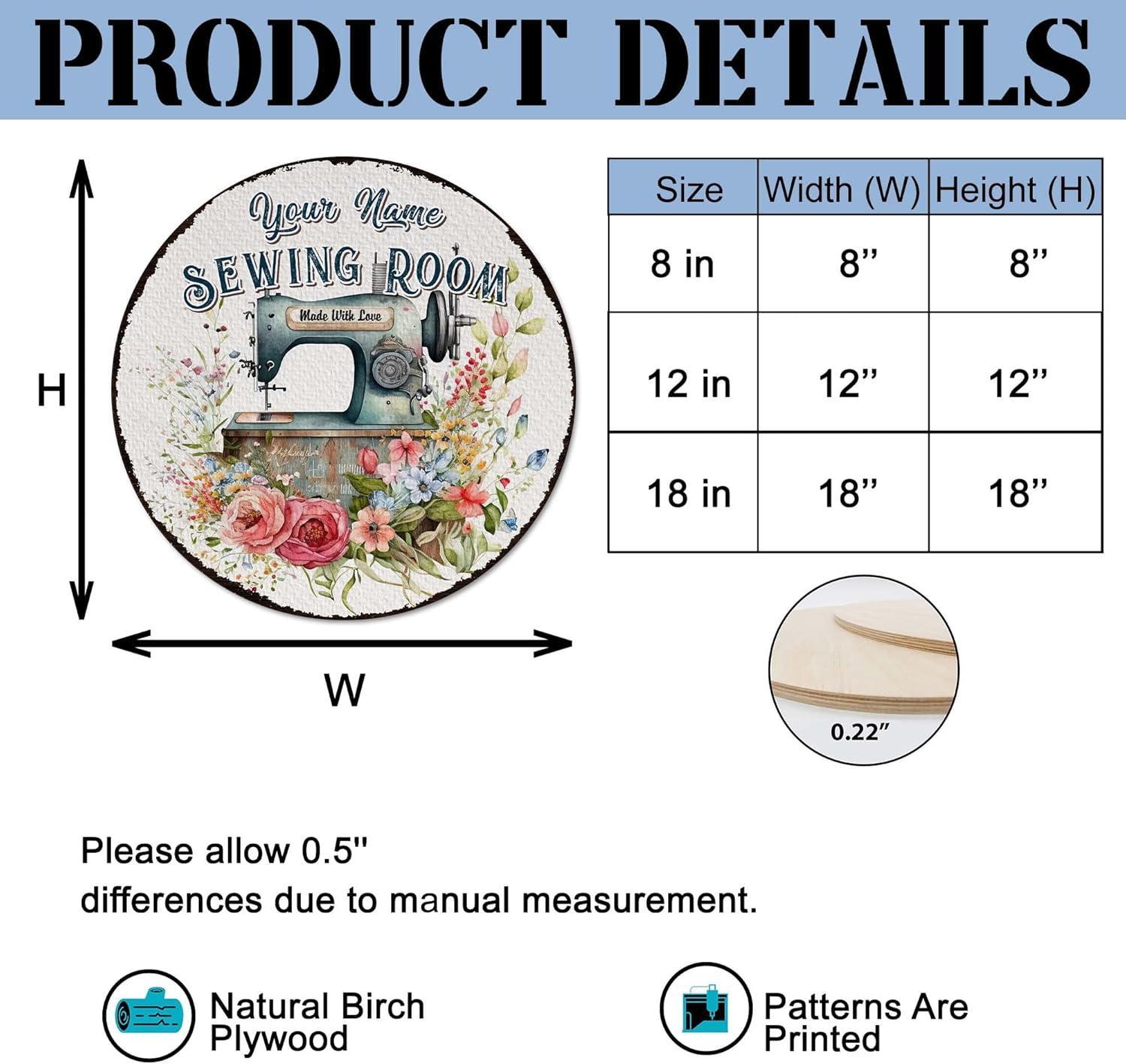 Custom Sewing Machine Quilting Room Wood Sign Door Wall Plaque, Vintage She Shed Craft Room Decorations, Personalized Gifts For Her, Gifts for Women, Sewist Gifts For Mom Grandma (09)