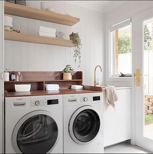 Miniatura 2 de Lavadora y secadora de 2 niveles, cubierta de encimera de lavandería de 54 pulgadas de ancho x 27.5 pulgadas de profundidad con almohadilla