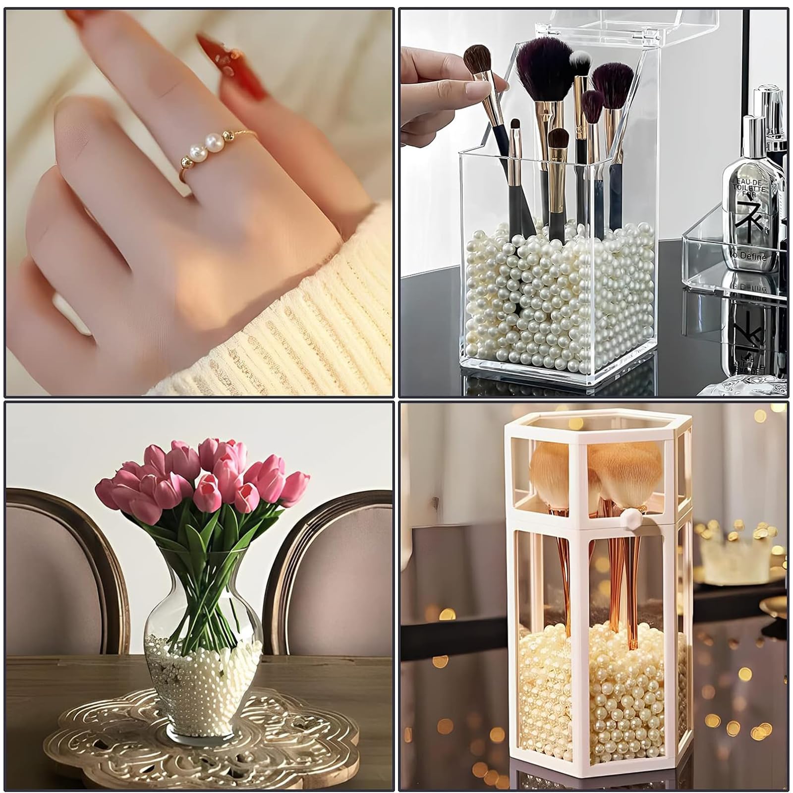 Lot De 4000 Perles Rondes À Enfiler - Perles Artificielles Rondes Avec