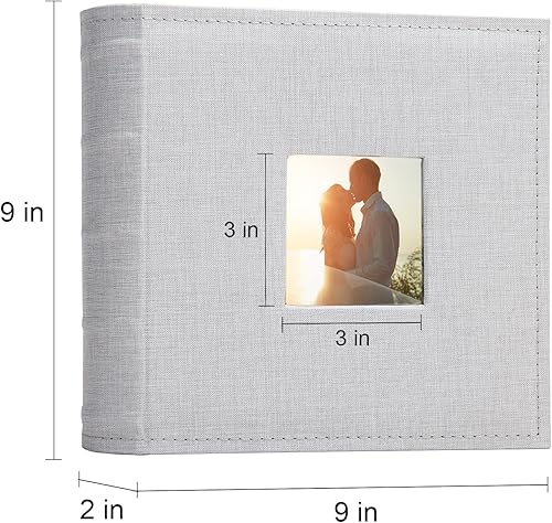Miniatura 6 de Vienrose Álbum de fotos de 4 x 6 pulgadas, 200 fotos, cubierta de marco de lino con áreas de notas, libro de fotos de gran capacidad, libro de fotos