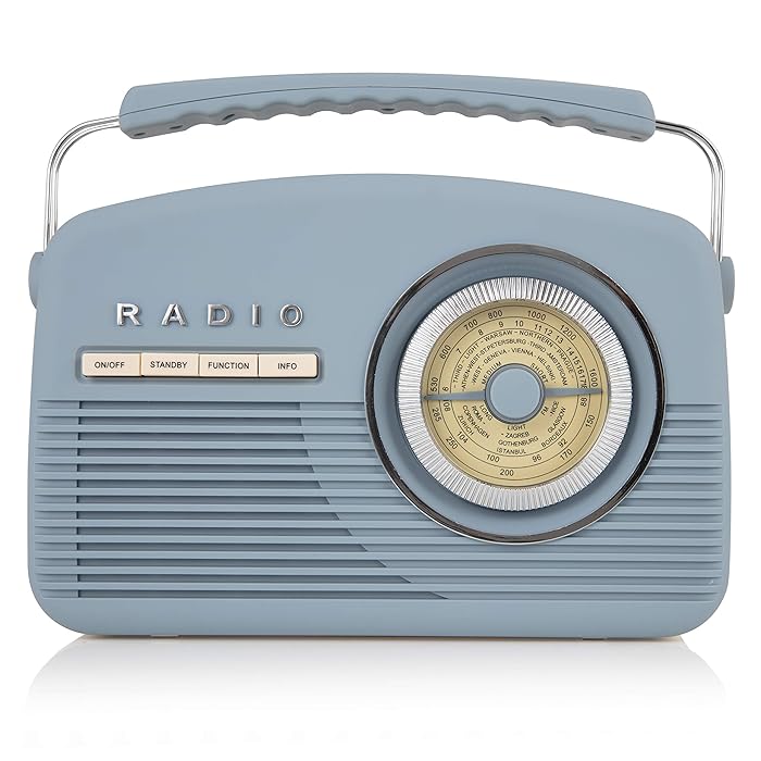 Buy Akai A60010VDABBL DAB Vintage Radio, 1950's Style, LCD Display, FM Radio, DAB+, Rubberised