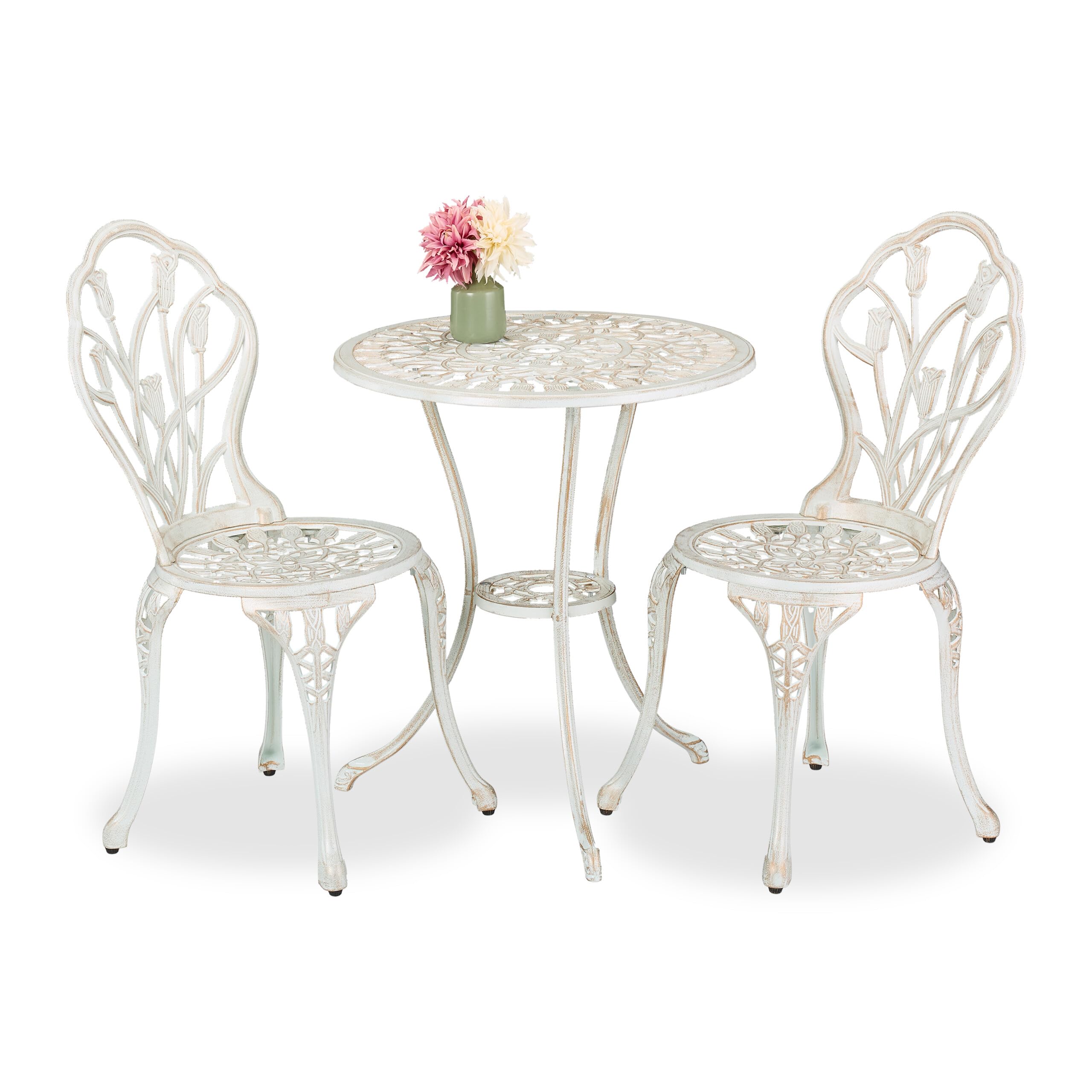 Salon de jardin design charmant Relaxdays table et chaises pour instants complices à deux