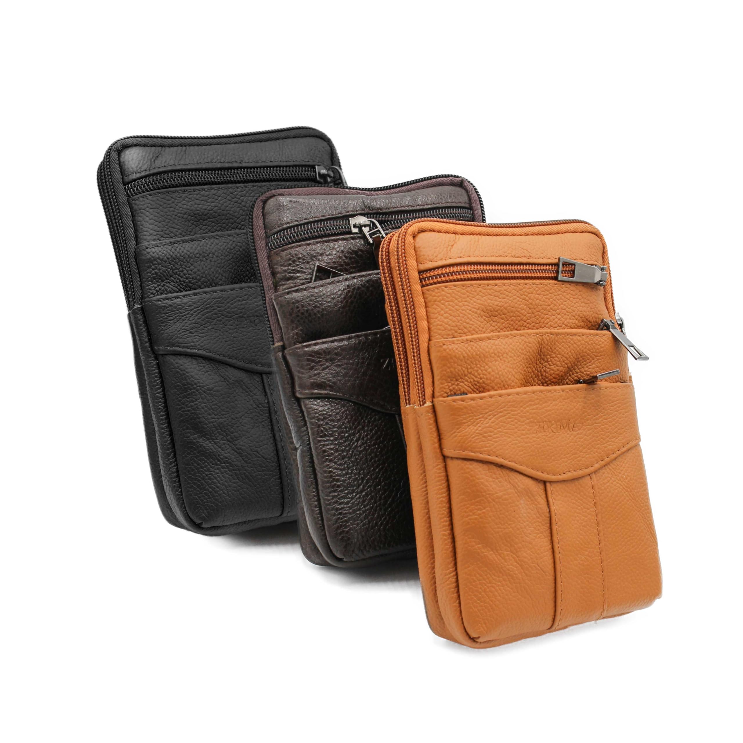 Zerimar Bandolera Pequeña Piel Natural | Bolso Bandolera Hombro Cuero | Bandolera Cuero Casual | Bolso de Mujer y Hombre | Medidas 18x12x4 cm