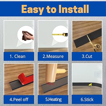 COUKIU Flexible Baseboard Molding Trim, 6 Inch x 40 Feet Self-Adhesive Vinyl Wall Base Cove Base, Peel and Stick Rubber Wall Base Moulding Trim(S100, Black)