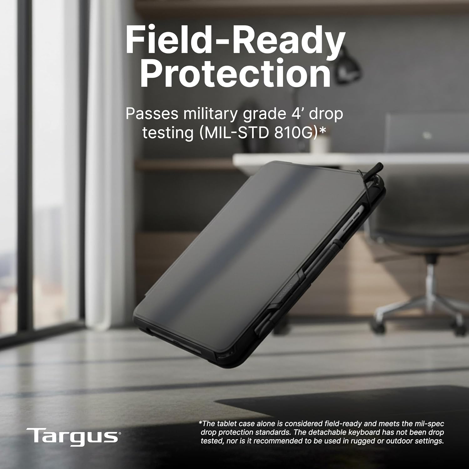 Targus Field-Ready Case with Detachable Keyboard for Samsung Galaxy Tab Active5 Pro & Active4 Pro – MIL-STD Drop Protection, Integrated Trackpad, Rugged Productivity Solution - THD973USZ