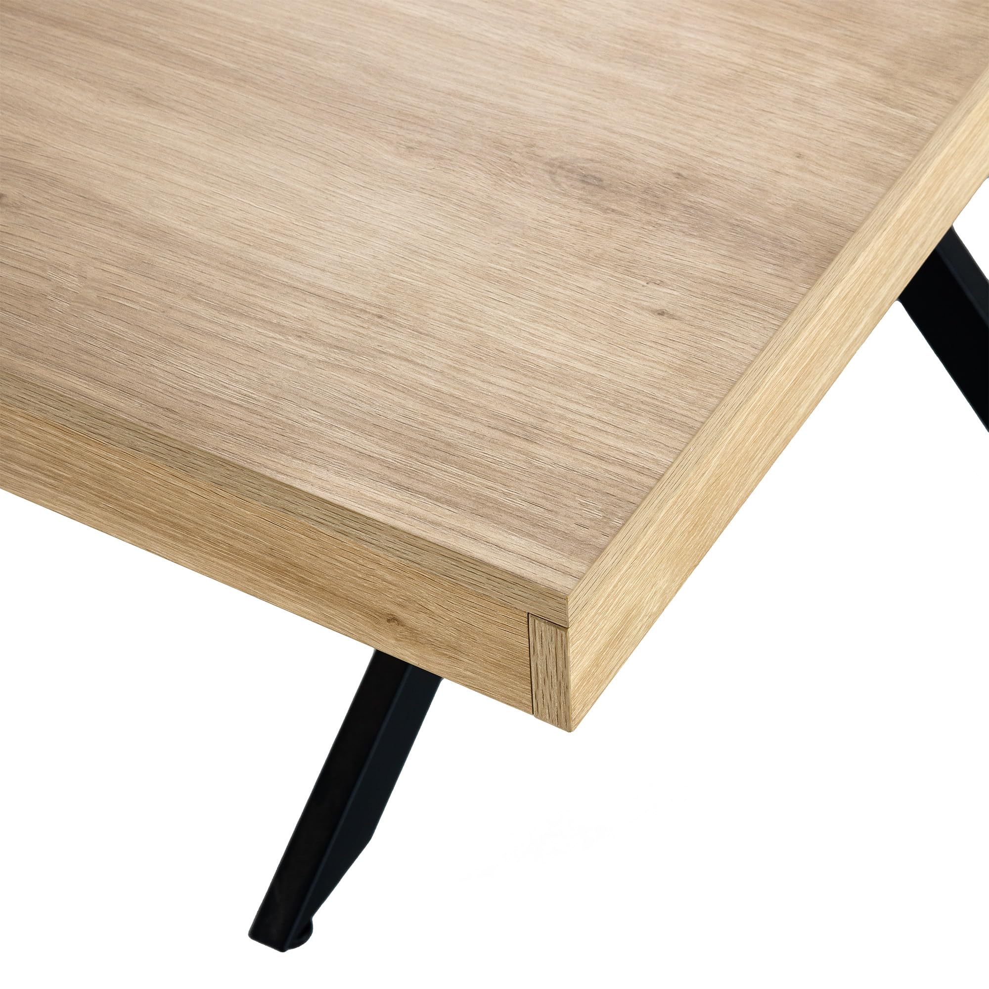 HOMN LIVING Tavolo da Pranzo allungabile Genova Effetto Rovere, 140-180 cm (Lunghezza), 80 cm (profondità), 75 cm (Altezza)