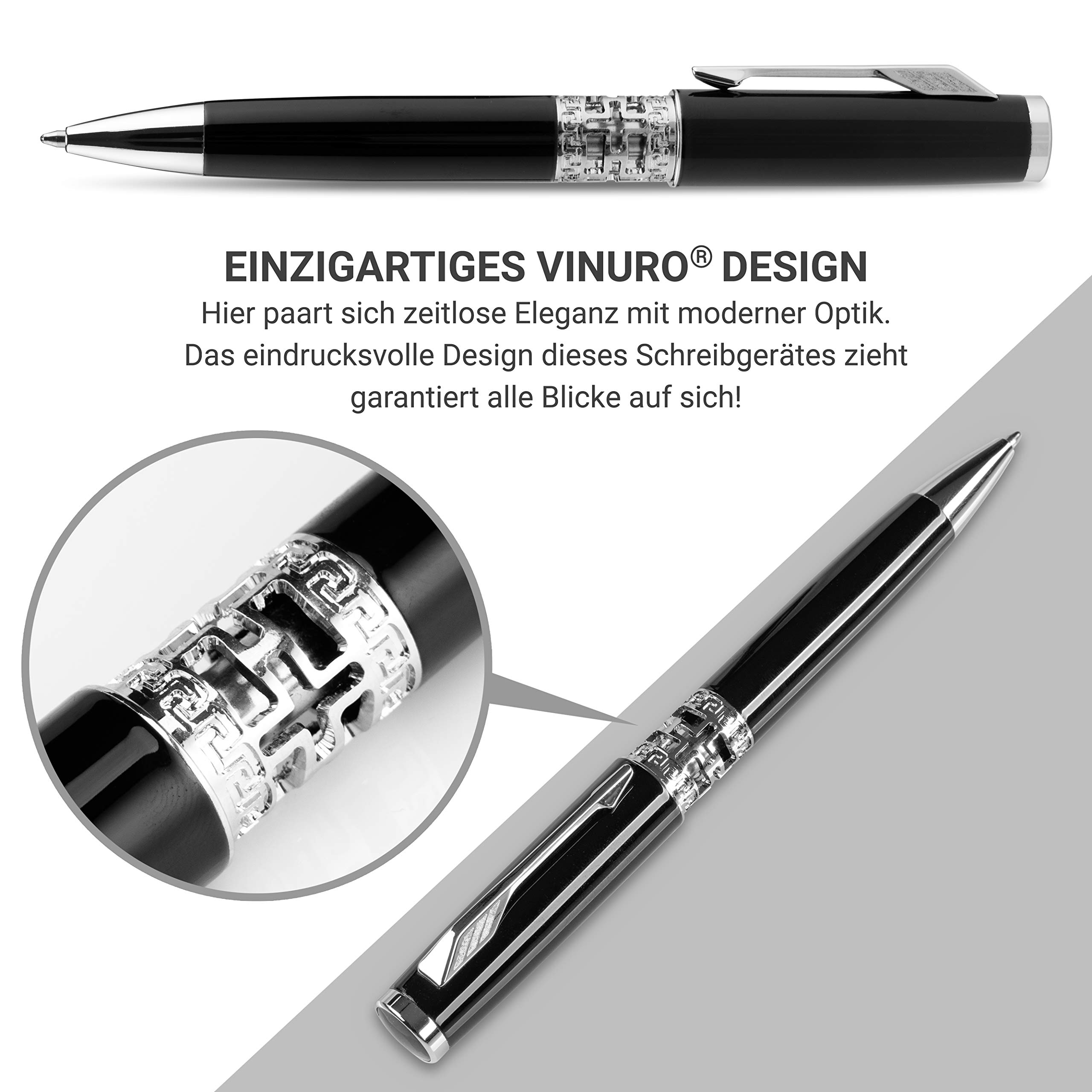 Proteus I edler Kugelschreiber I schwarz aus Metall I hochwertiger Drehmechanismus I edles Schreibset I Geschenk zu Weihnachten, Bachelor