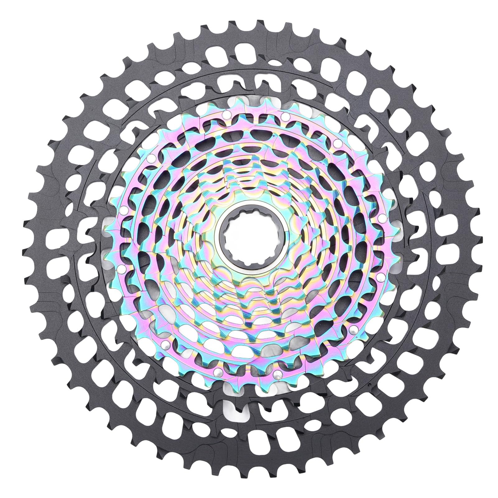 Tbest Cassette de Bicicleta Ultraligero 10 50T 12 Velocidades CNC Hueco Volante de Bicicleta Reemplazo XD Freehub Aplicable Ciclismo