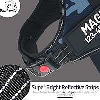 Vista 36 de Personalized No Pull Dog Harness with Custom Name and Phone Number by PawPawify, Heavy Duty Pet Vest to Prevent Tugging, Pulling, or Choking, Blue