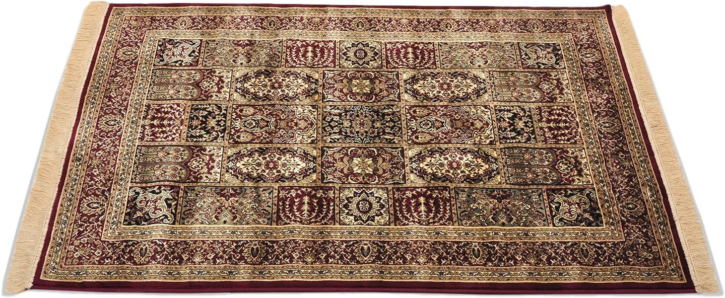 PRESTO BAZAAR Silk Carpet - 48'' x 71'', Maroon