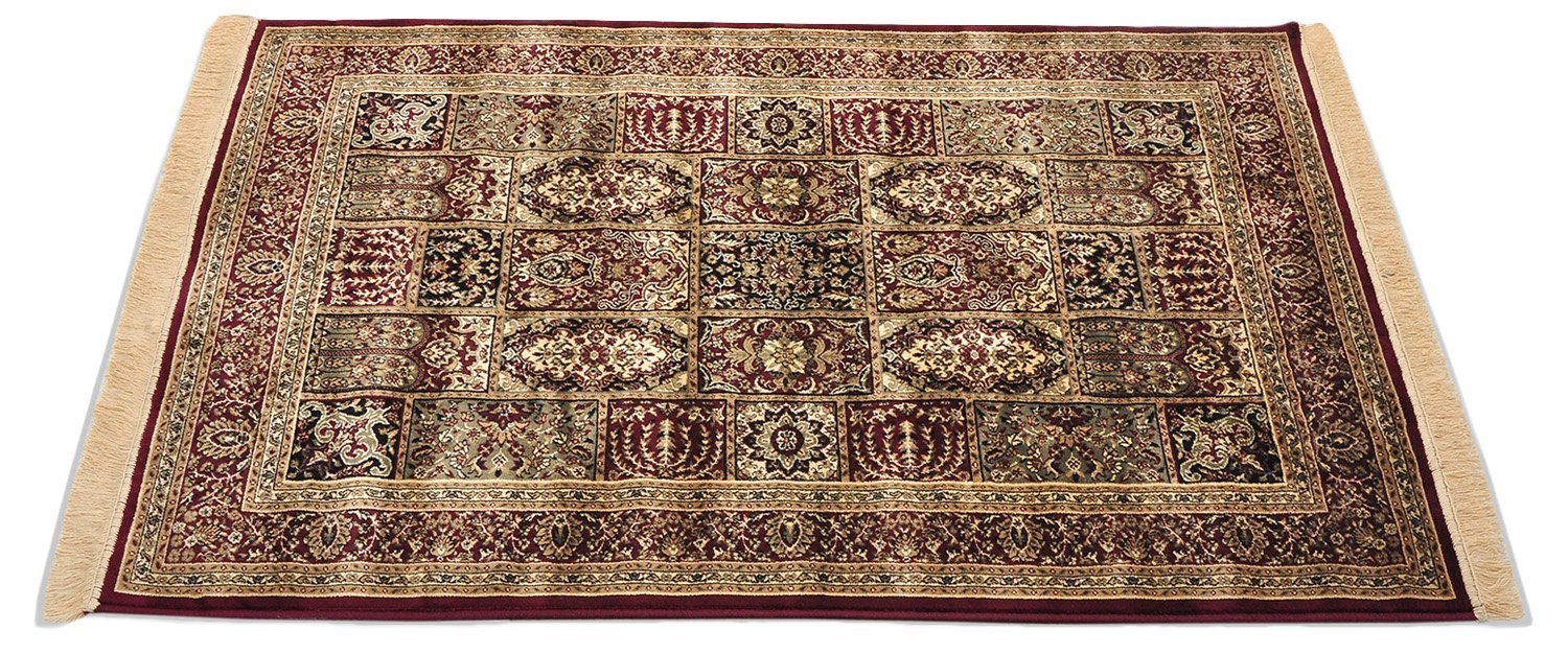 PRESTO BAZAAR Silk Carpet - 48'' x 71'', Maroon