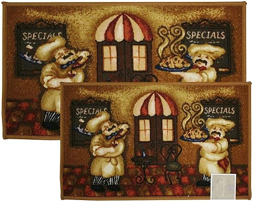 Kashi Home - Tapete de cocina, tapete de área, tapete, alfombra, parte trasera de látex antideslizante