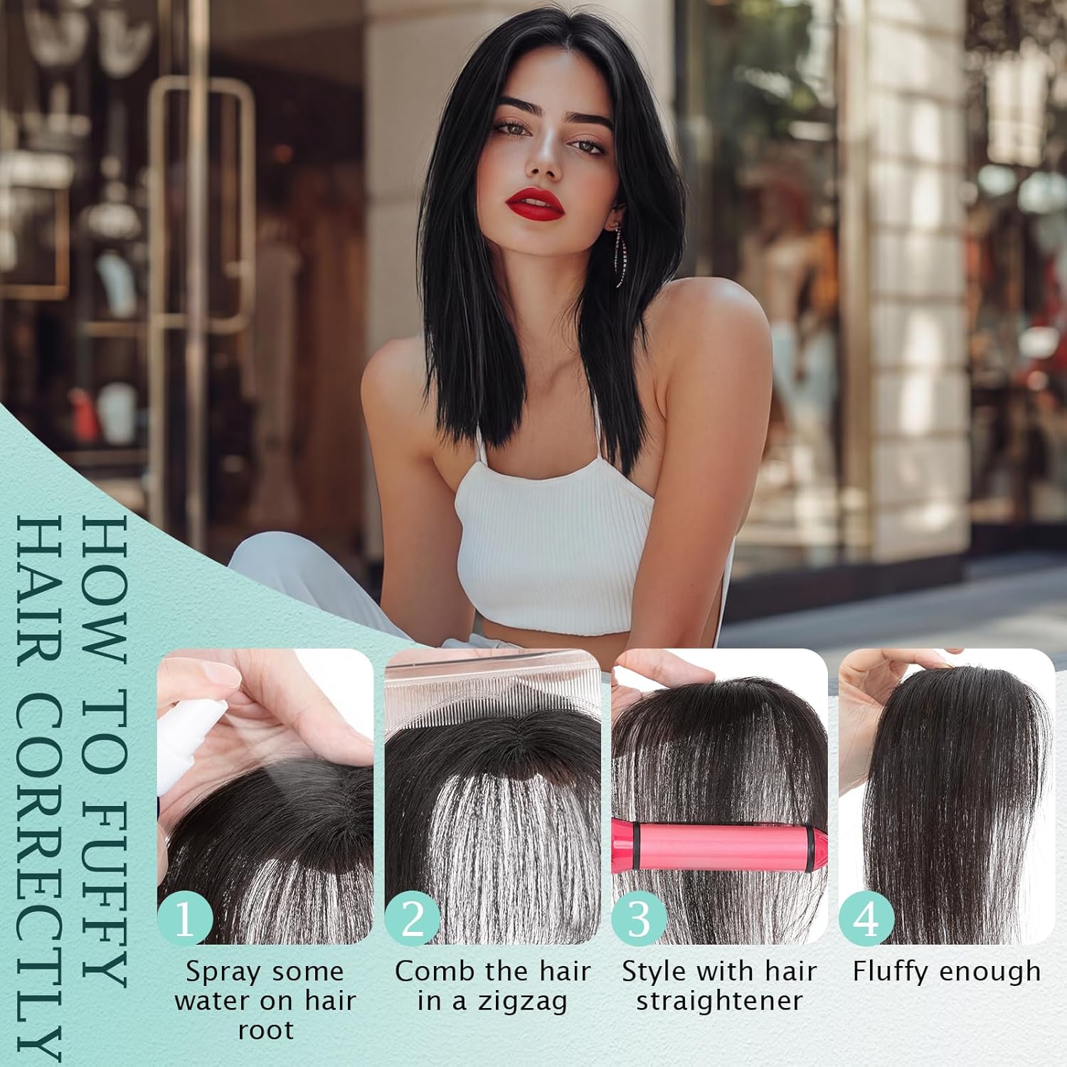 Benehair Clip on Bangs Real Human Hair with 360° Full Coverage, 3D Air Bangs for Daily Wear, Natural Seamless Fit for Women Medium Brown