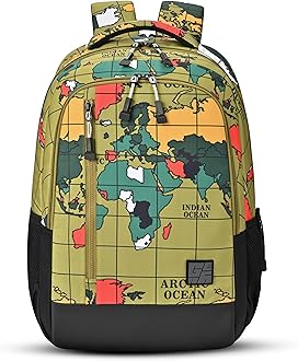 Gear Grid Backpack 17"/30L Medium Water Resistant School Bag/Casual Backpack/Daypack/Kids Bag for Boys/Girls (Green-Black)