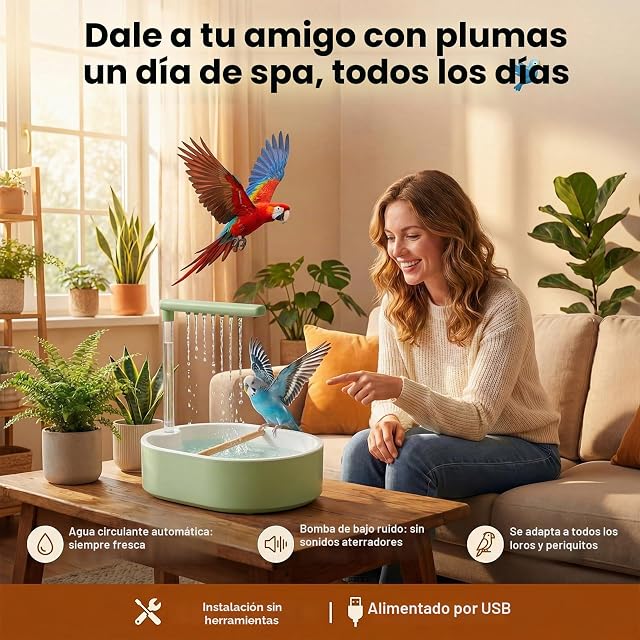 Foto 4 de 6 de AHYDFSR Ducha para Pájaros, Baño Automático para Pájaros, Ducha para Loros
