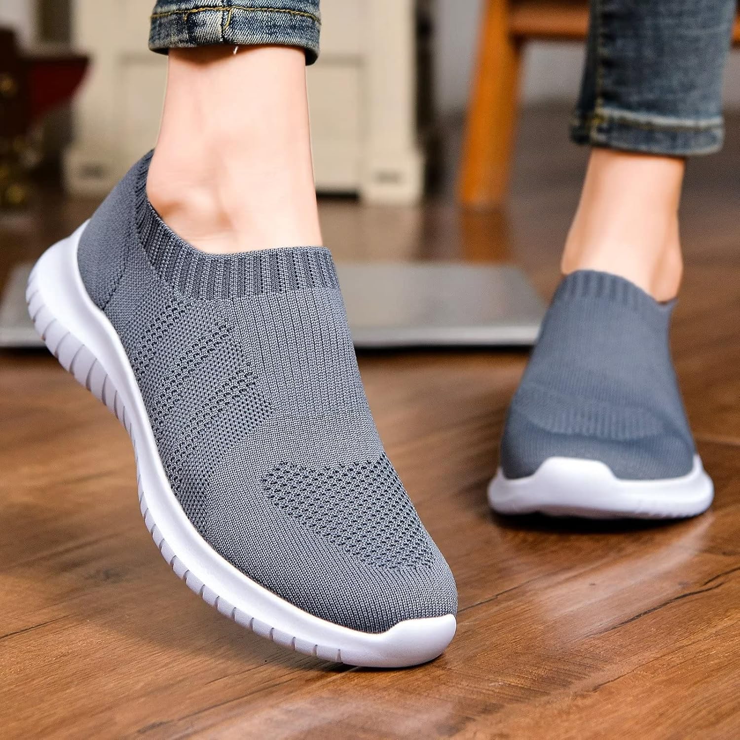 konhill Women's Slip On Sneakers Non Slip Walking Shoes Breathable Mesh Work Casual Lightweight Tennis Workout Shoes - Image 4