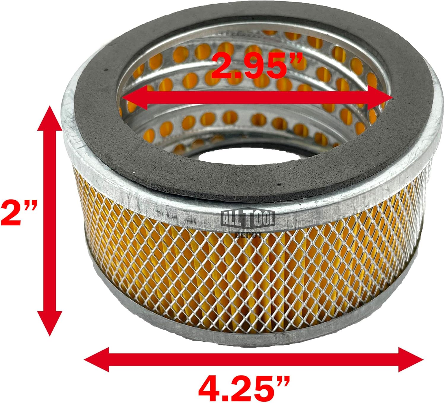 1" NPT Air Compressor Intake Filter Silencer Metal Housing and Element (2-Pack)