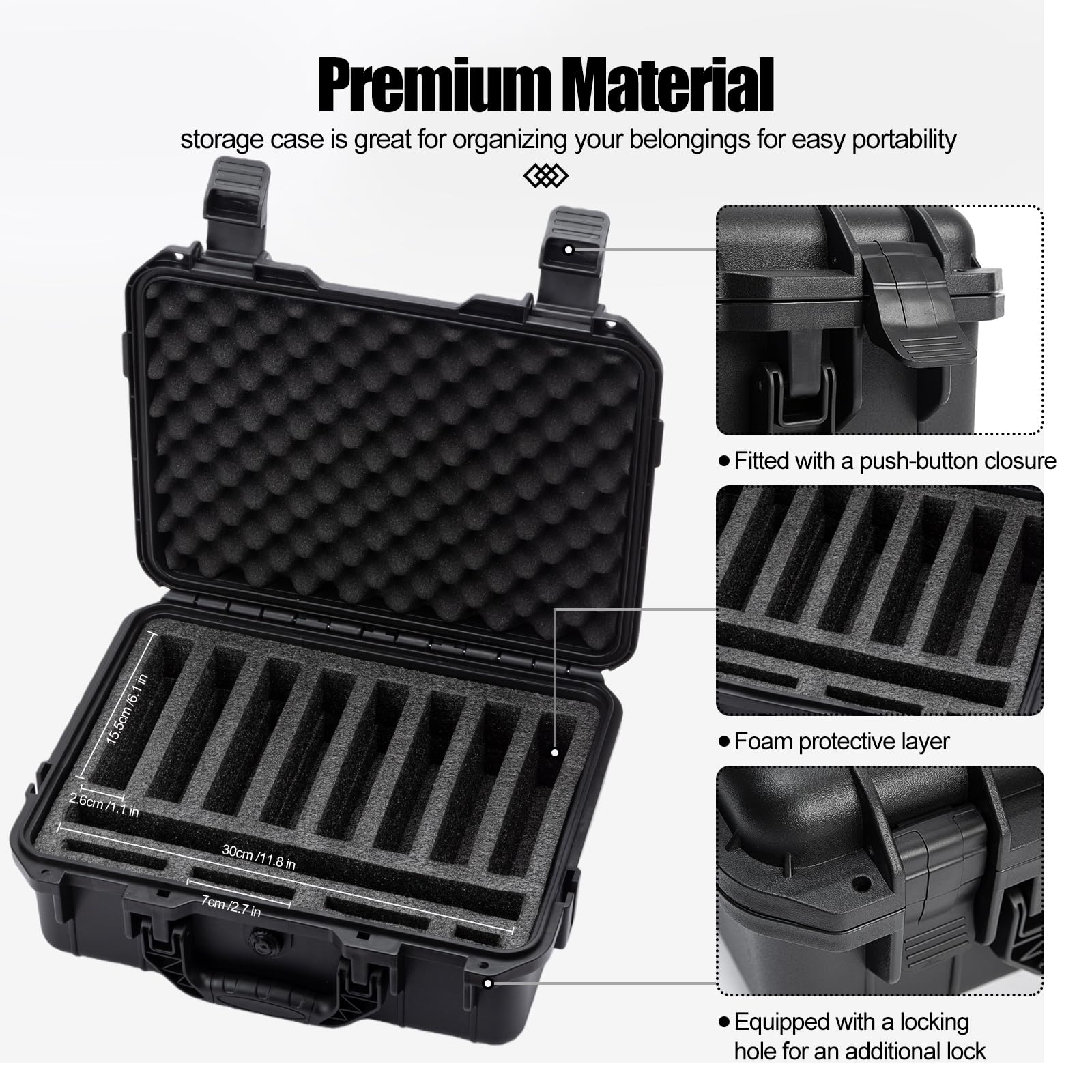 Custodia per disco rigido, 10 alloggiamenti di protezione HDD Storage Box, adatta per HDD da 3,5 pollici