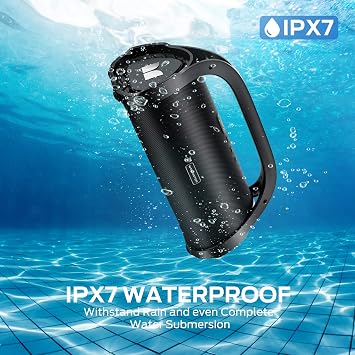 Monster Adventurer Max Bluetooth Speaker with Two Wireless Microphones, IPX7 Waterproof Outdoor Speaker with 100W Powerful Stereo Sound, Portable for Home, Camping, Silver