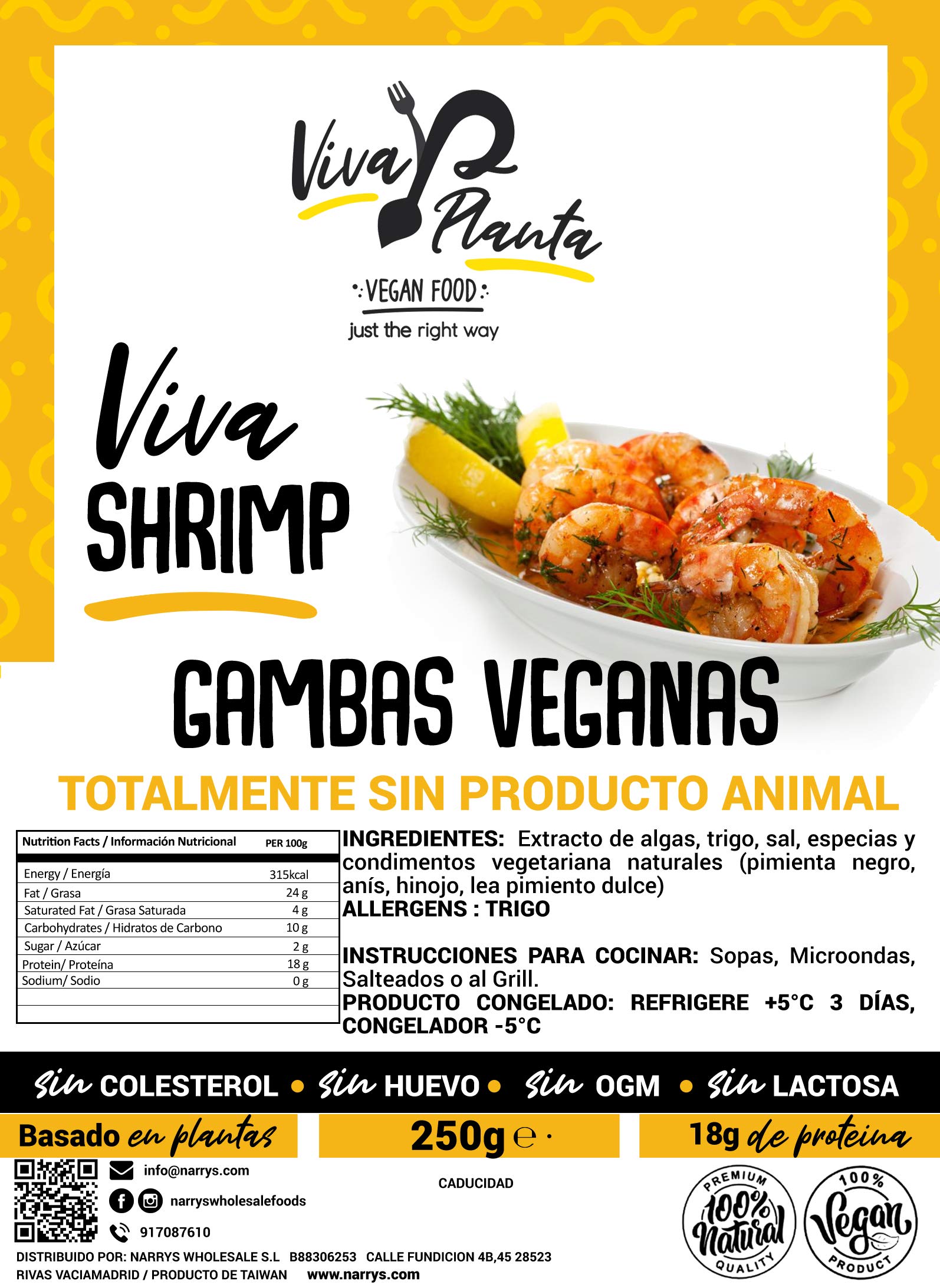 Gambas Veganas, 250g Viva Planta | Vegan | Sin carne | 100% Vegetal | Plant Based (Pack de 3)