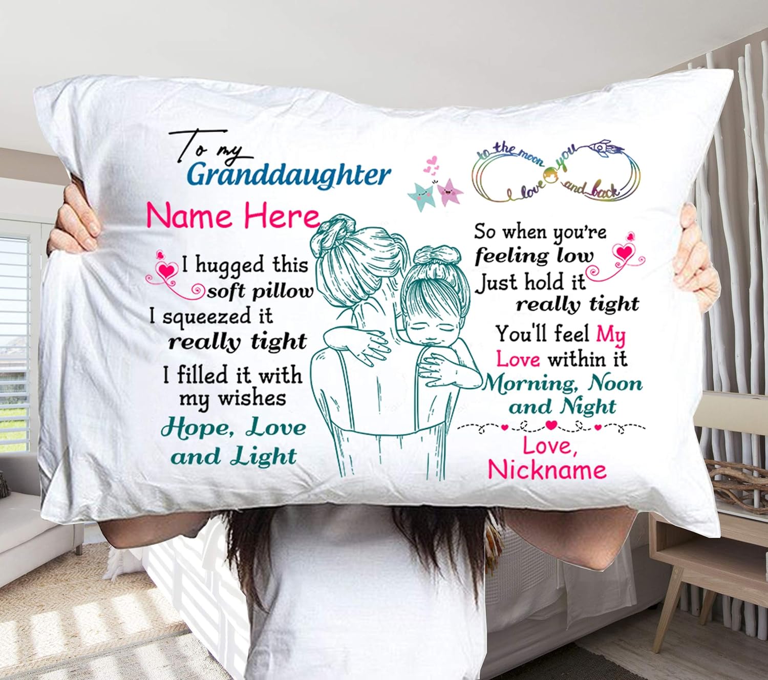 To My Granddaughter Personalize Pillowcase from Grandma and