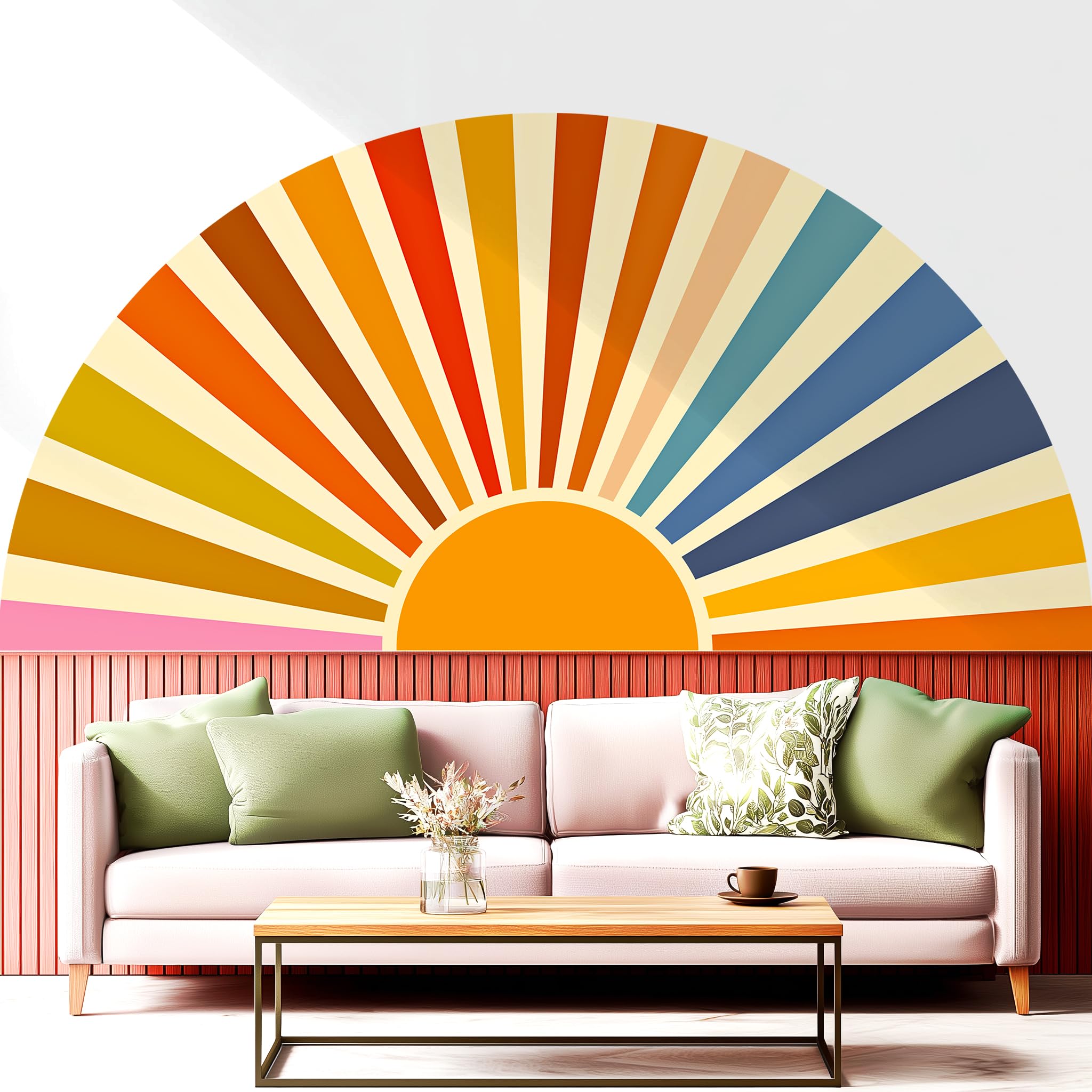 Amazon.com: Large Boho Retro Sun Headboard Wall Decals Peel and