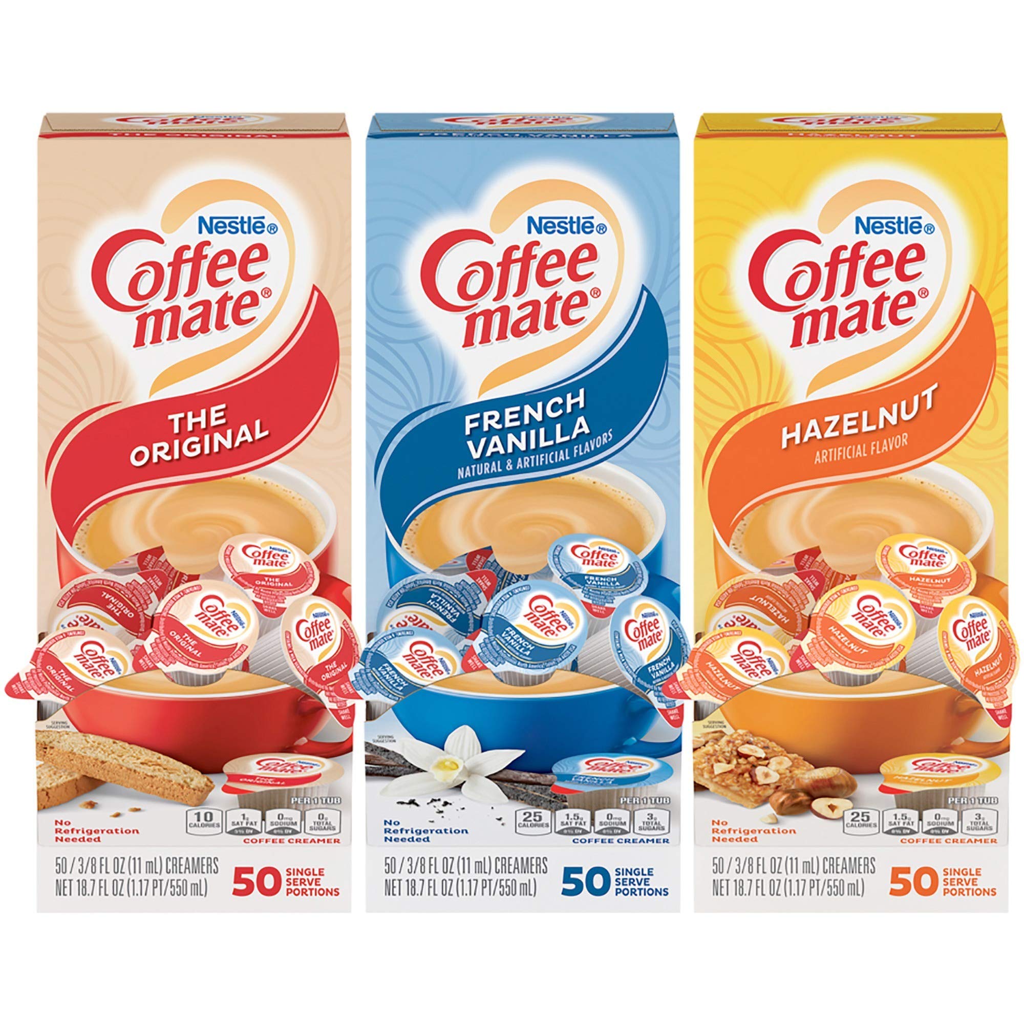 Nestle Coffee mate Creamer Singles Variety Pack, Original, French