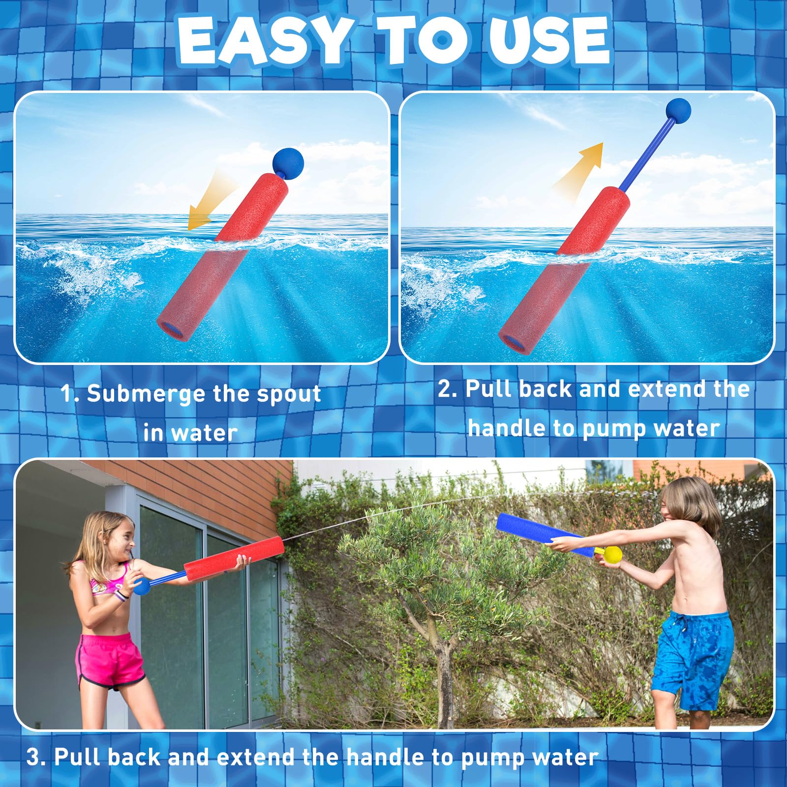 20 Pezzi Pistola ad Acqua Schiuma per Bambini, Pistole ad Acqua, Fucile ad Acqua, Pistola Acqua Bambini per Piscina, Giardino, Spiaggia,Esterno Giochi,Festa,Estivi Giochi d'acqua per Bambini