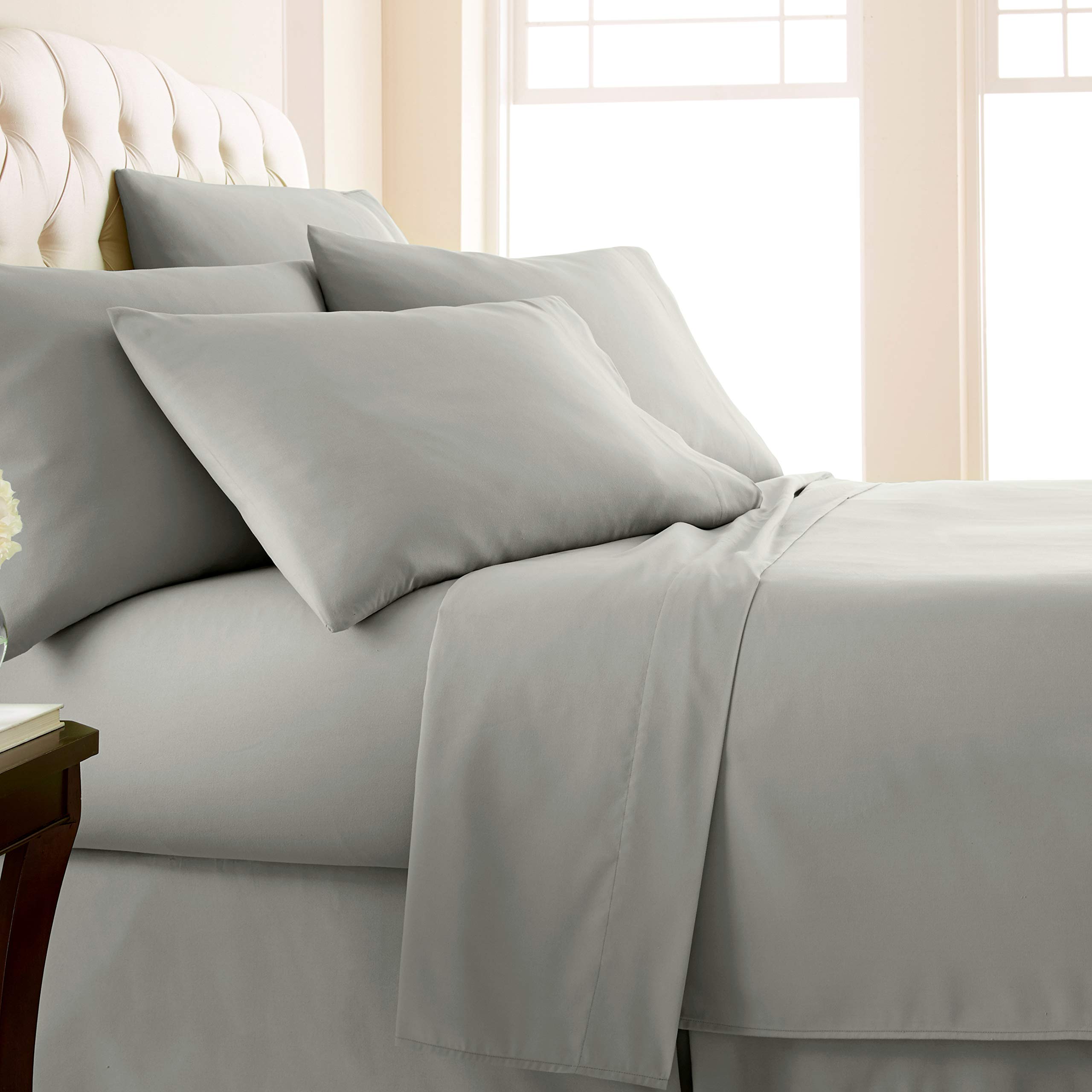 Southshore Fine Living, Inc.Linens Extra Deep Pocket Sheet Set, Queen, 6 Piece, Steel Gray