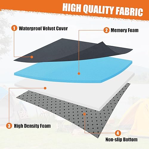 Miniatura 3 de ROYALAY - Colchón de espuma viscoelástica para dormir, colchón plegable y portátil para adultos, cama de campamento para viajes, camión, cama,