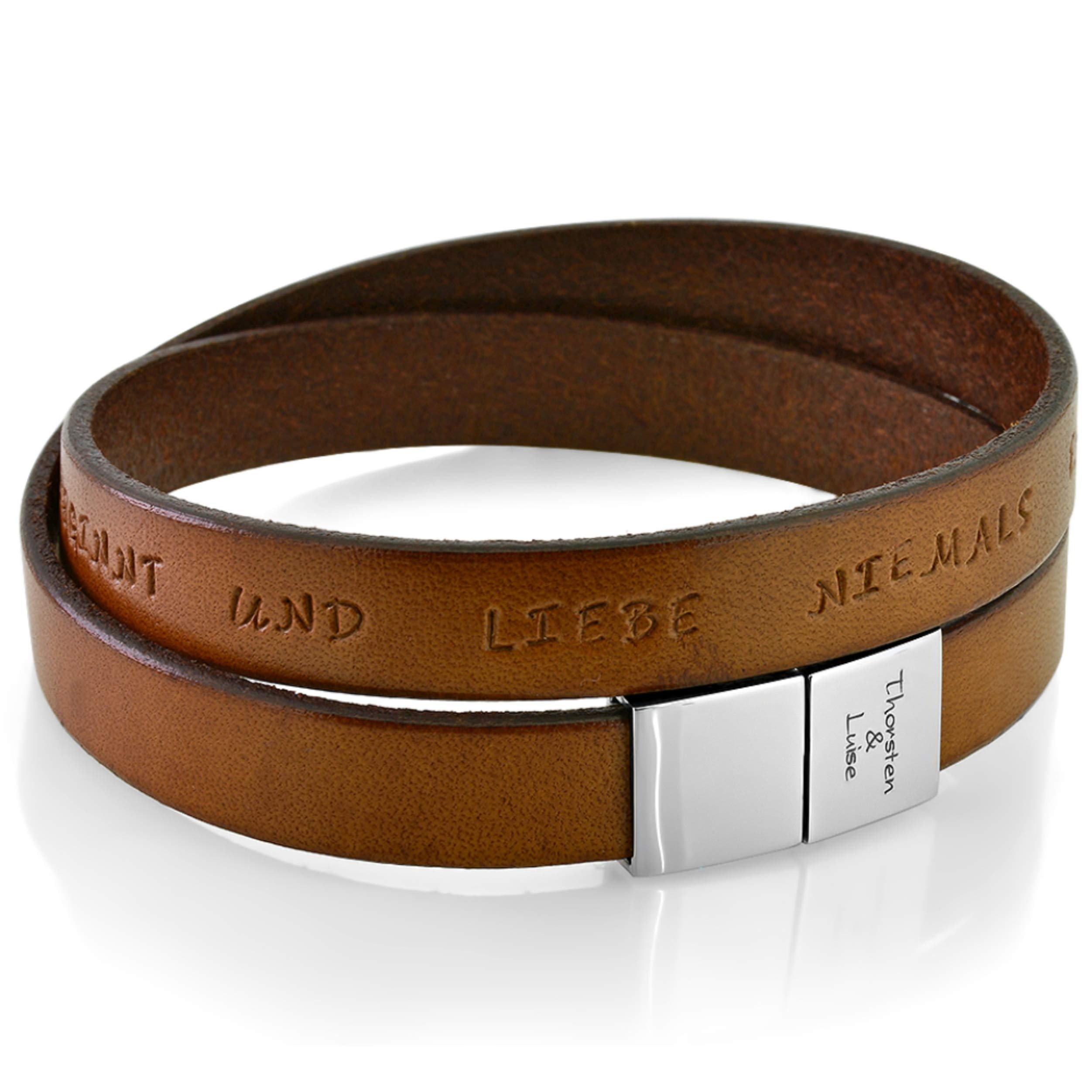Armband Herren Gravur Leder braun Mann Leder Armband Koordinaten Männer Armband Text Männer Geschenke Herrenschmuck Namen Männerschmuck | HANDMADE IN GERMANY