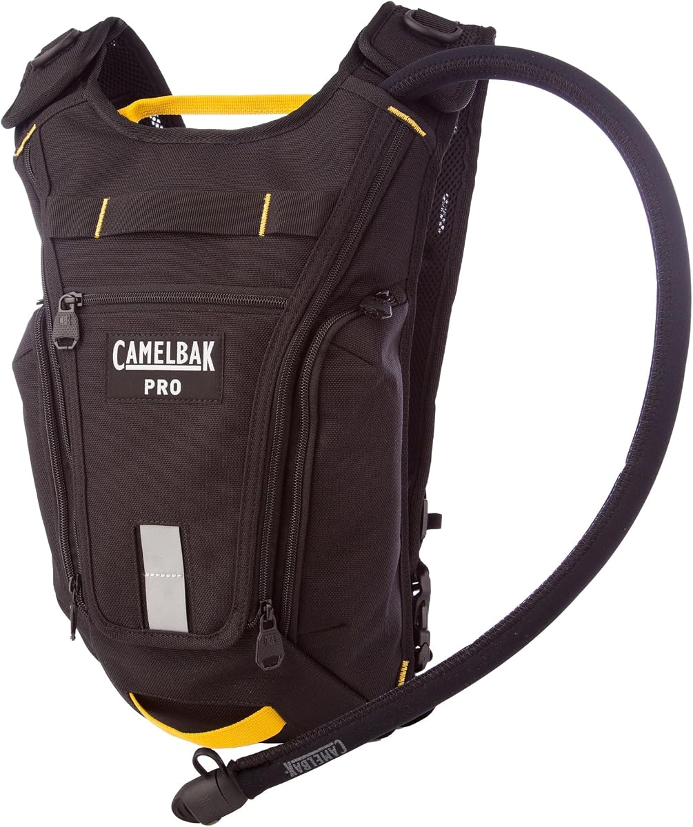 Mochila de hidratación CamelBak Pro | Durable | Ligero | Reflectante | Construcción | Robusto | Panel trasero de malla | Correa para el pecho