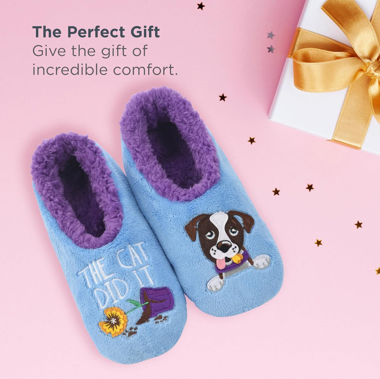 Snoozies Dachshund Slipper Socks for Women, Weiner Dog Gifts and Fun House Slippers, Soft Sherpa Lining, Cute Animal Slippers - Image 3