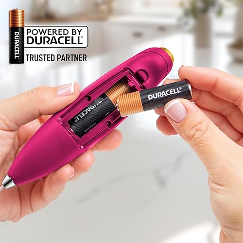 Vista 1106 de Zulay Kitchen - Espumador de leche de mano con pilas AA Duracell: batidora de bebidas resistente para café, latte, capuchino y más, color aurora