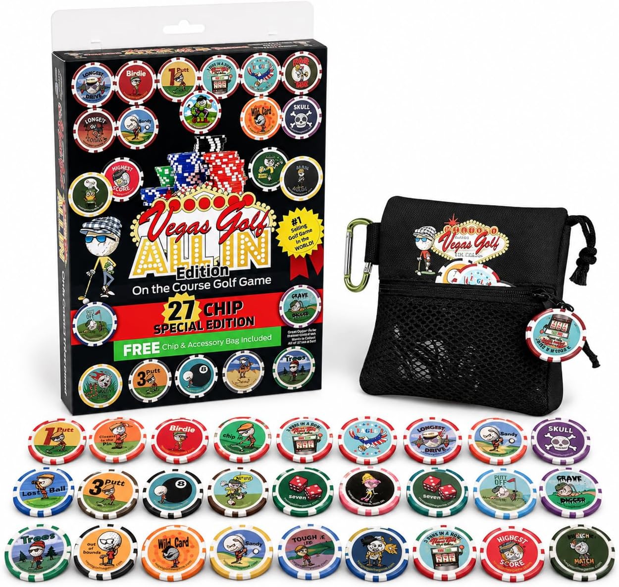 Vegas Golf All-in Edition-Free Deluxe TEE Bag Included, Multi, (ALLIN)