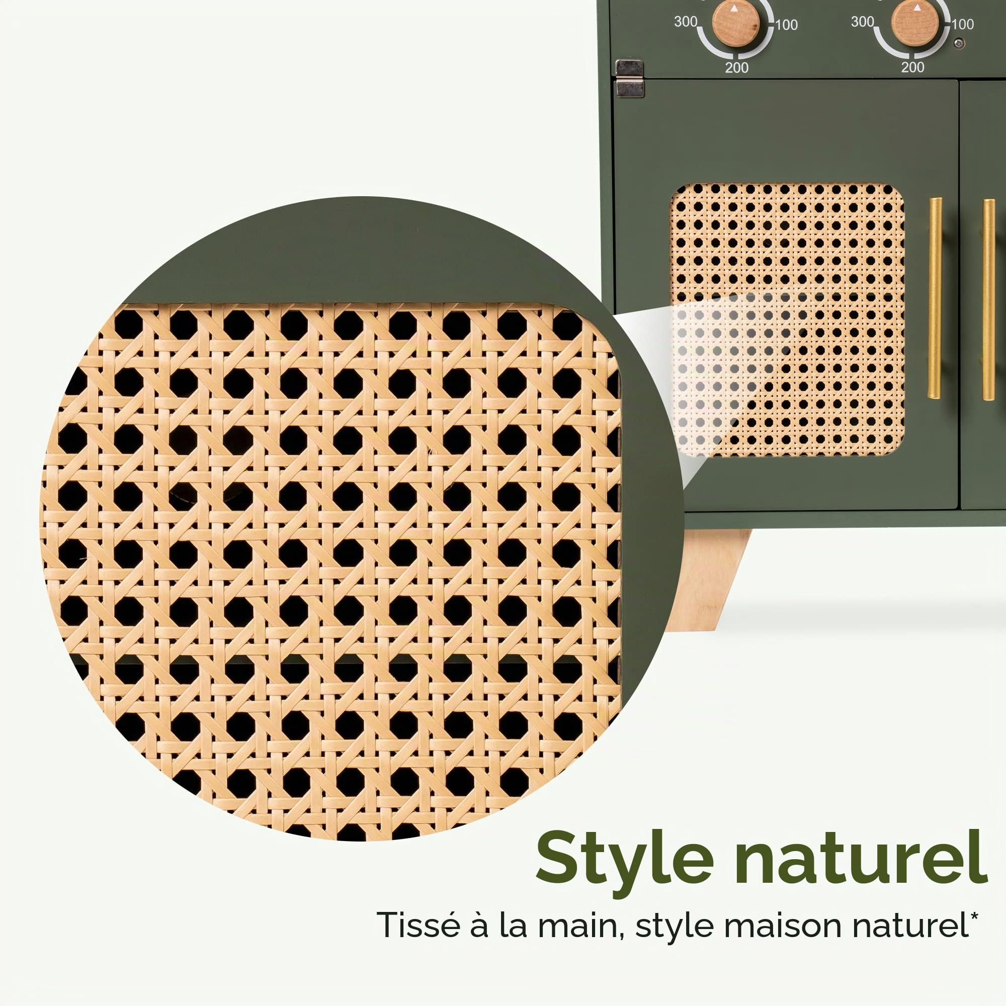 ROBUD Cuisine Enfant en Bois, Jouet Fille et Garçon 3-6 Ans | Jeux de Cuisine en Bois avec Accessoires pour Enfants