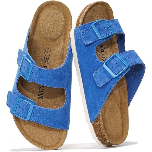 Project Cloud Genuine Leather Flat Sandals Women 2025 Beach Essentials Womens Sandals Memory Foam Vacation Essentials Slides for Women Footwear (Venita)