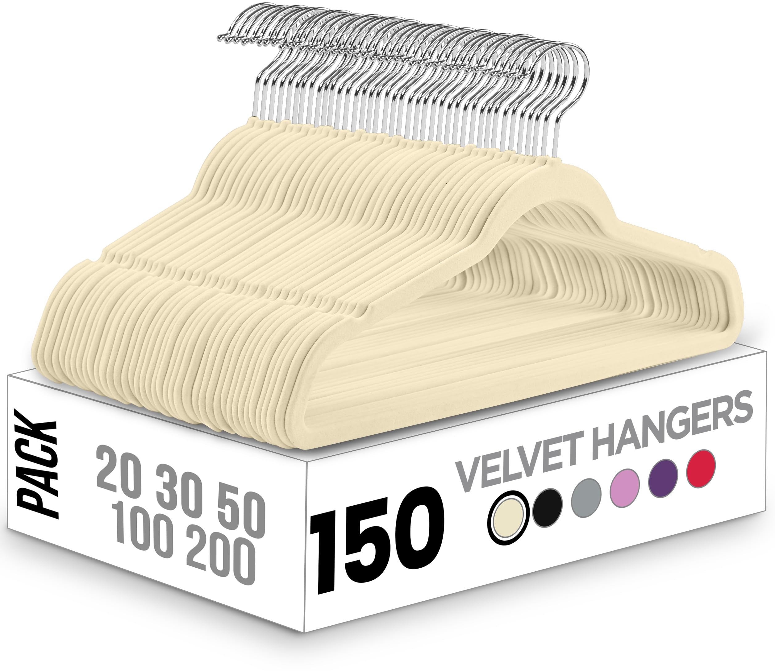 Utopia Home Velvet Coat Hangers Adult - Heavy Duty Velvet Clothes Hangers - Premium Non-Slip Hangers for Clothes - 360 Degree Swivel Hook Suit Hangers - Pink - Pack of 150 โ image 1