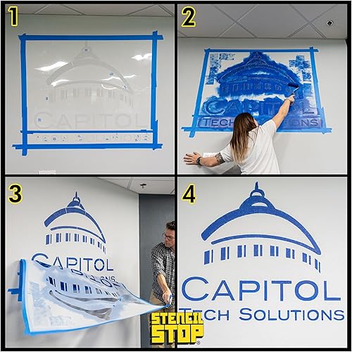 Miniatura 7 de Stencil Stop Plantillas personalizadas para pintura en aerosol, personalizables para logotipos, negocios, imágenes, plástico Mylar de 0.55 pulgadas