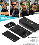 Lunettes de soleil polarisées KALIYADI pour hommes : lunettes classiques pour la conduite et la pêche avec verres haute définition UV400