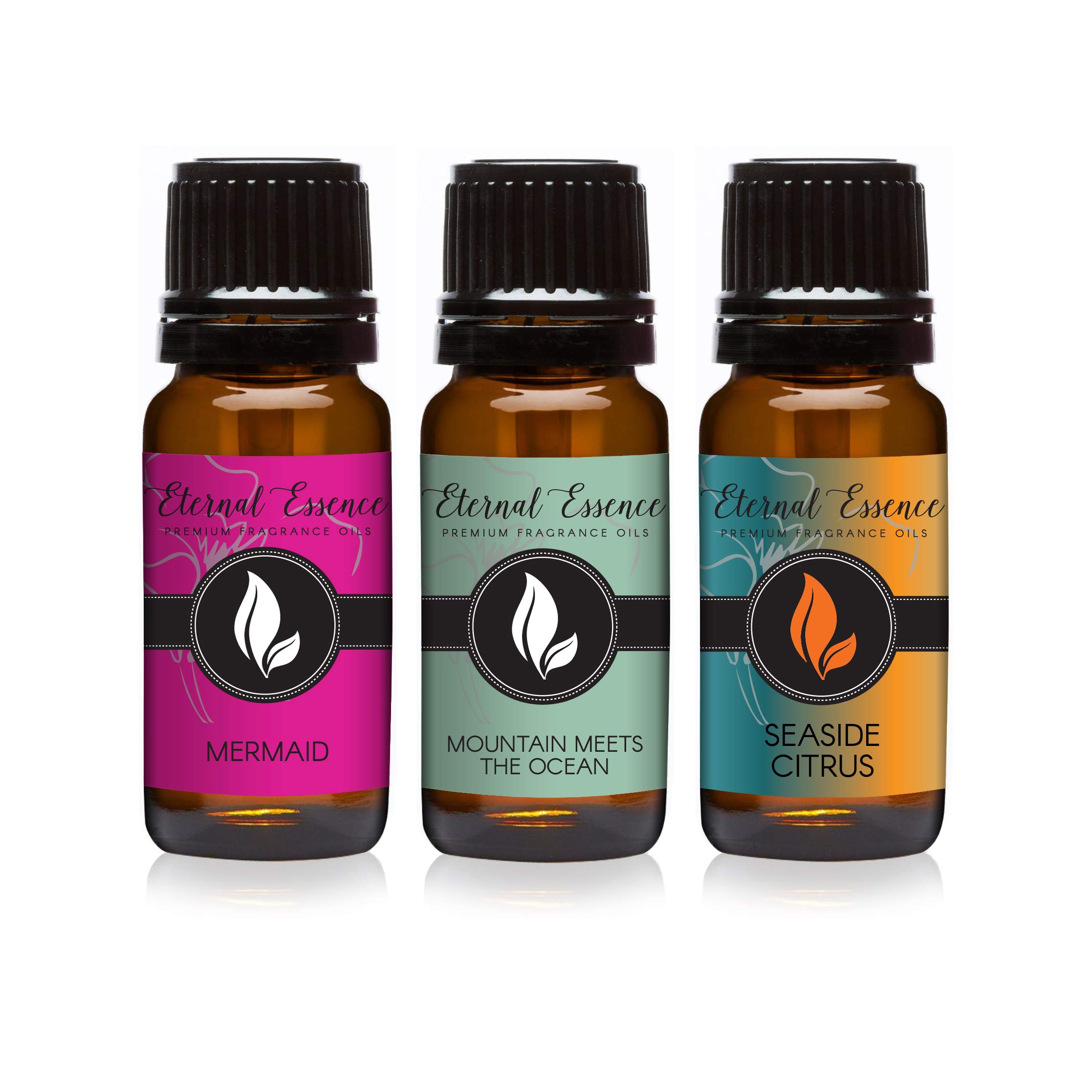 Trio (3) - Mermaid, Seaside Citrus &amp; Mountain Meets Ocean - Premium Fragrance Oil Trio - 10ML