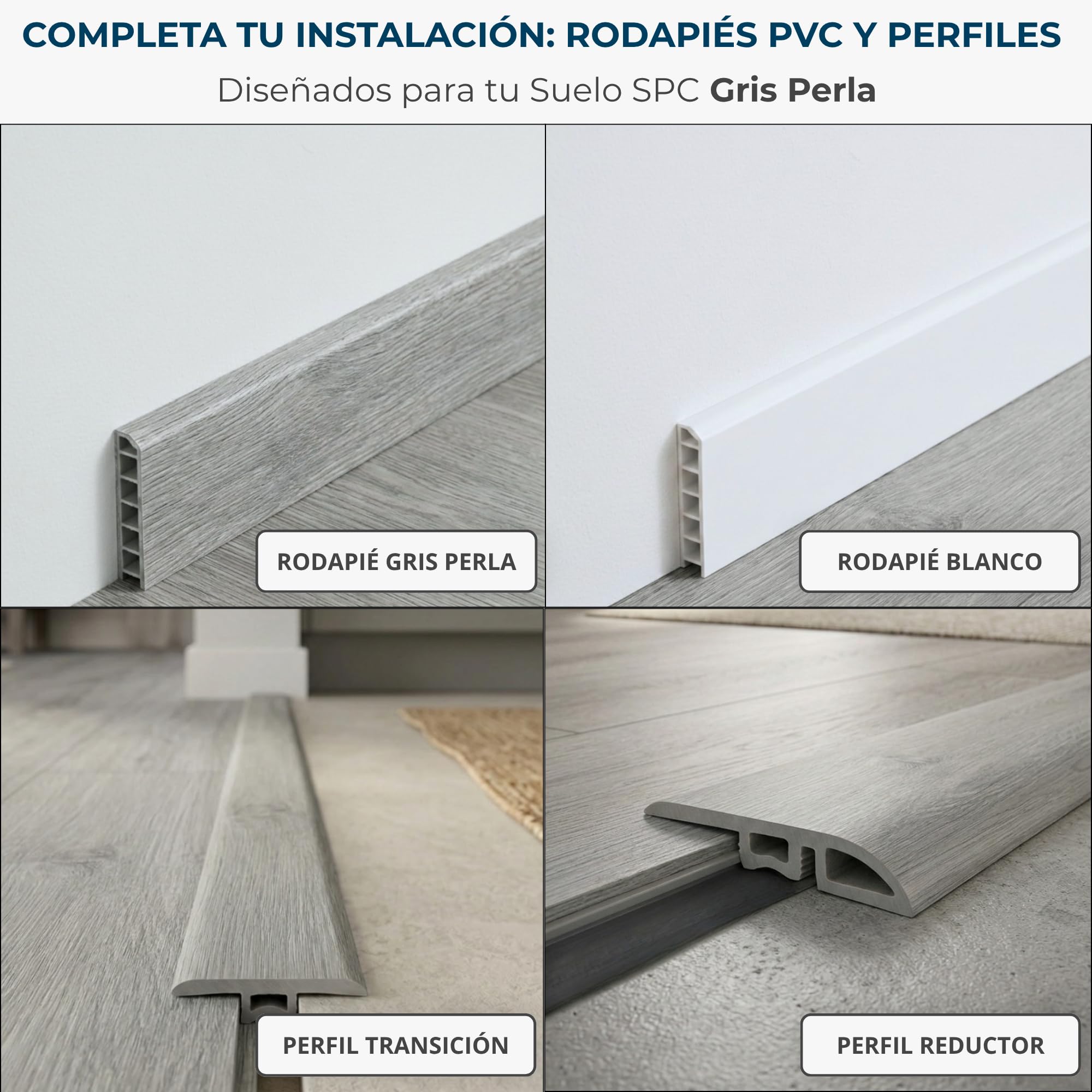 Suelo vinílico SPC click 5 mm efecto madera Gris Perla (2,21 m²) - ISOVEX