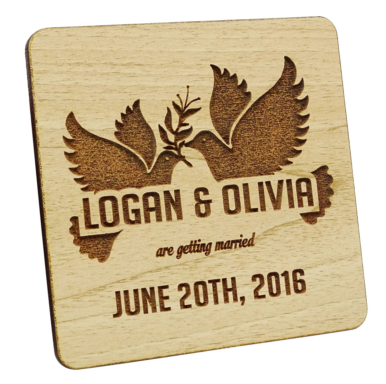 Save the date magnet en bois personnalisé pour mariage rustique x50