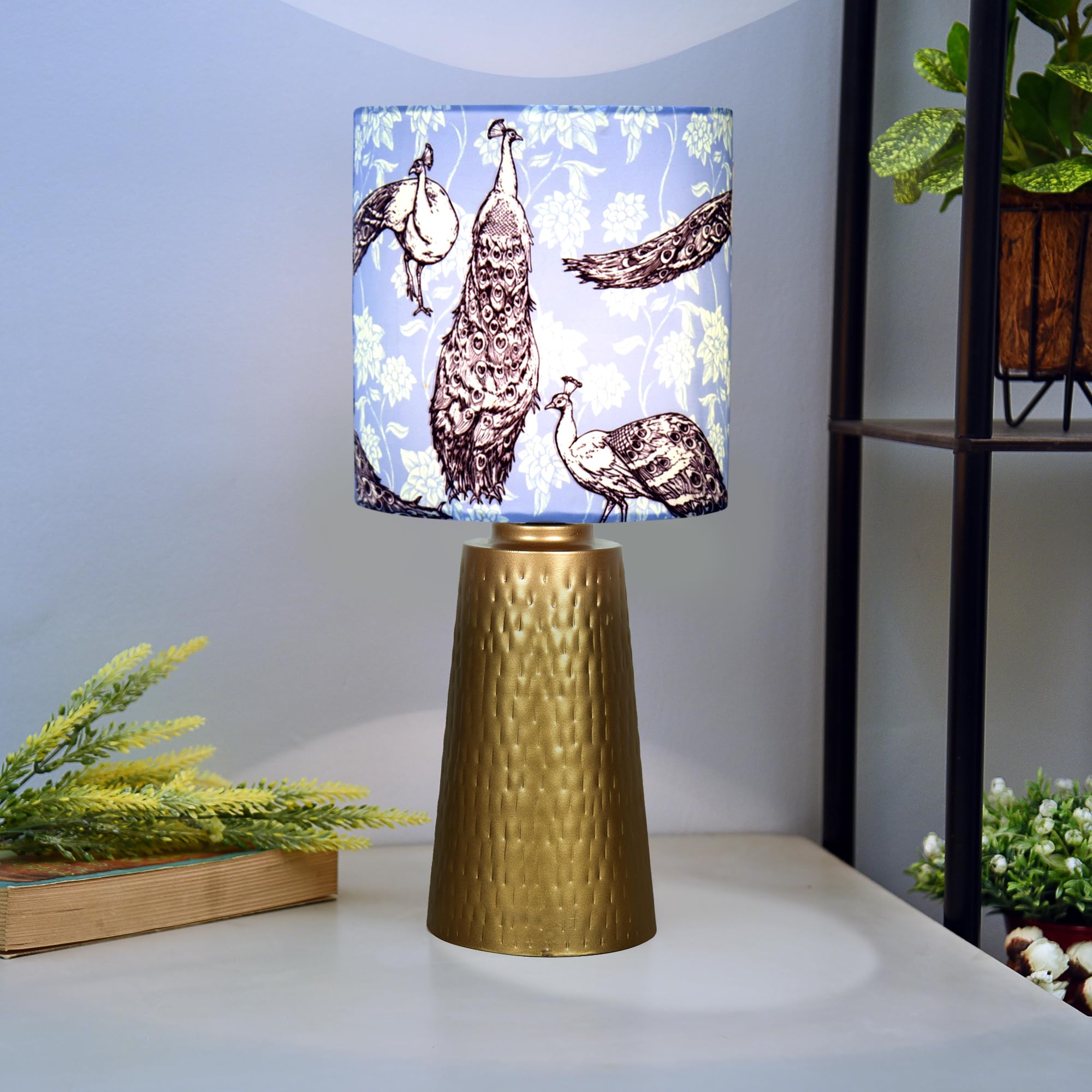 Homesake® Golden Hammered Metal Cone Table Lamp Modern Contemporary Bedside Desk Nightstand Lamp for Bedroom Living Room Office College Bookcase (Gold, Peafowl) (B0D97XG4S6) Amazon Price History, Amazon Price Tracker
